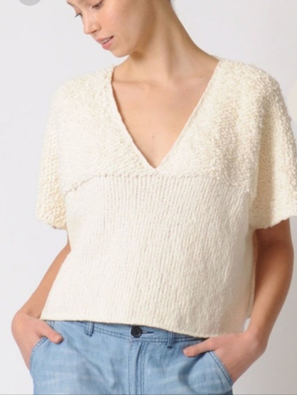 Wolhide Cropped Textured Top